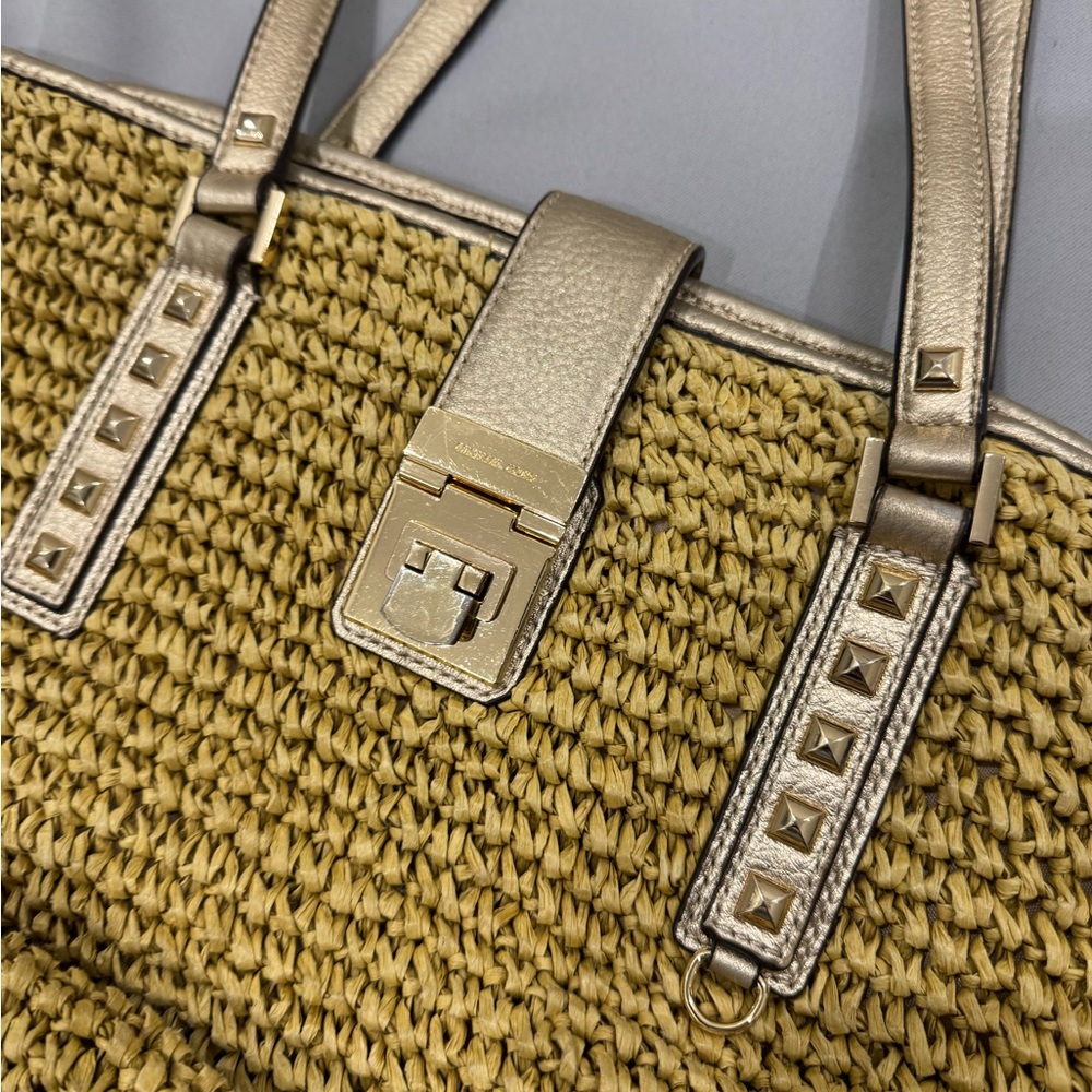 Michael Kors Gold Tote Bag with Metallic Handles - Picture 2 of 11